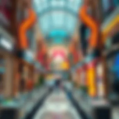 Vibrant shopping area within Dubai Hills Mall