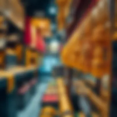 Intricate designs of gold necklaces and bracelets in a vibrant shop