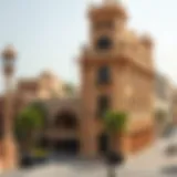 A panoramic view of Bur Dubai showcasing its historic architecture