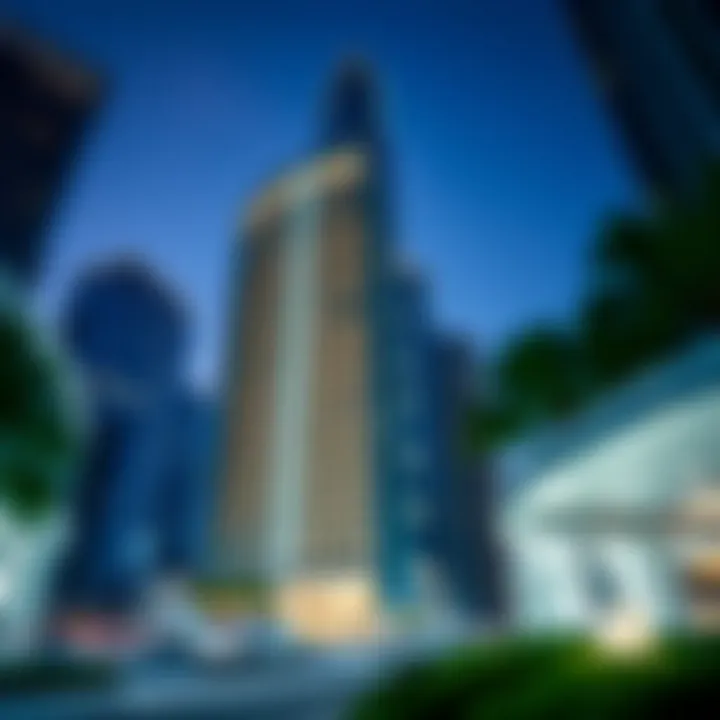 Modern Aesthetics of Code Business Tower Architectural design of Code Business Tower showcasing modern aesthetics