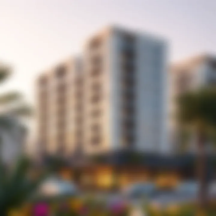 Modern luxury apartment building in a UAE urban landscape