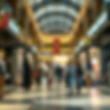 A bustling shopping scene with shoppers enjoying discounts