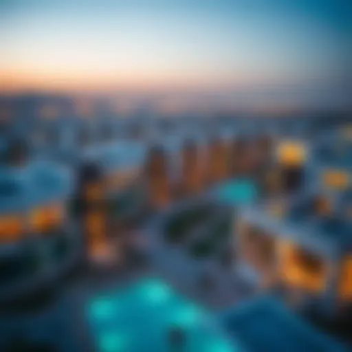 Panoramic view of Roooda Al Bateen district showcasing modern architecture