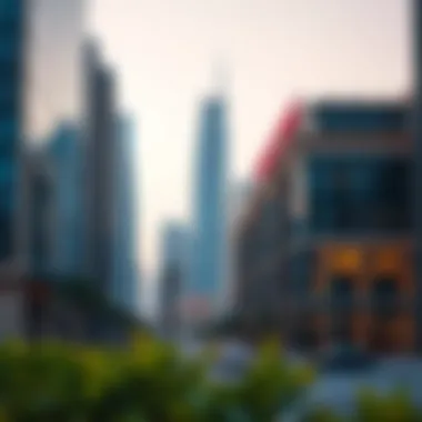 Economic growth indicators such as commercial buildings and business districts in Al Nahda