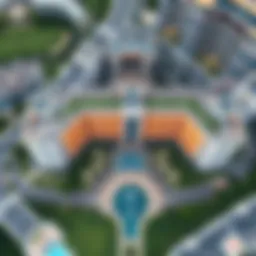 Stunning aerial view of Golf Promenade 3B showcasing its architectural elegance