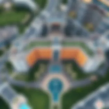 Stunning aerial view of Golf Promenade 3B showcasing its architectural elegance