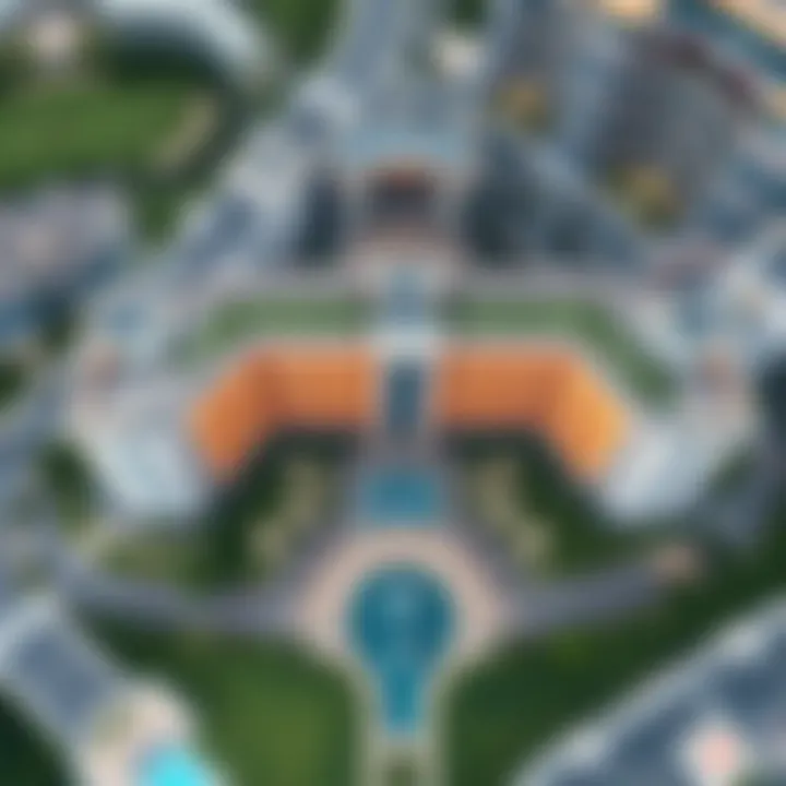 Stunning aerial view of Golf Promenade 3B showcasing its architectural elegance