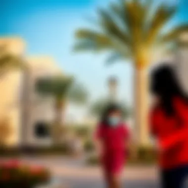 Vibrant community life in Majan with parks and recreational areas