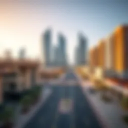 Stunning skyline view of the Majan area showcasing modern architecture