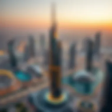 Panoramic view showcasing the location of the Matrix Tower in Dubai