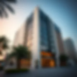 Architectural detail of the Saleh Building showcasing its modern design