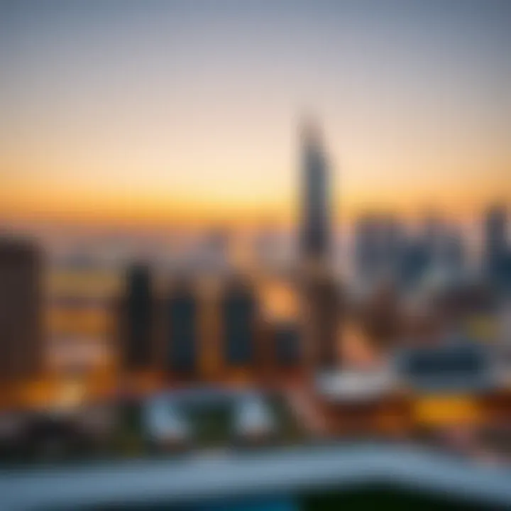 Panoramic View of Dubai with Saleh Building Panoramic view of Dubai featuring the Saleh Building in the skyline