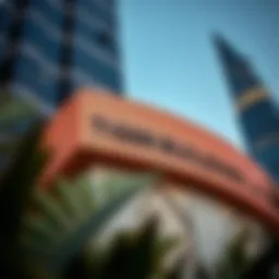 Architectural detail of the Tiger Building in Dubai