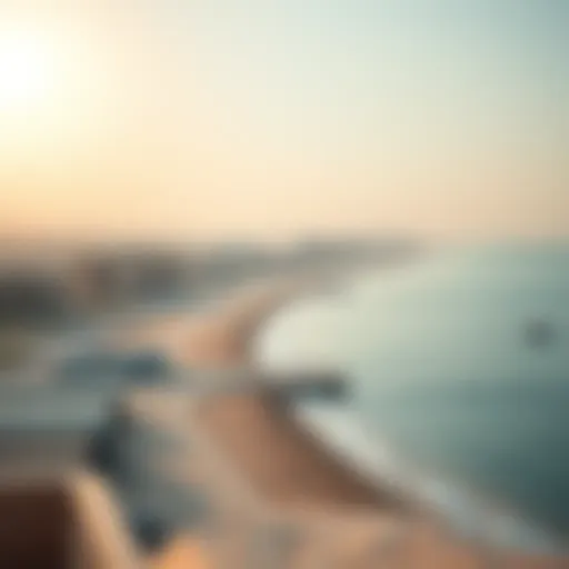 The Serene Coastline of Umm Al Quwain Panoramic view of Umm Al Quwain coastline