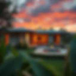 Futuristic eco-friendly home set in a lush landscape