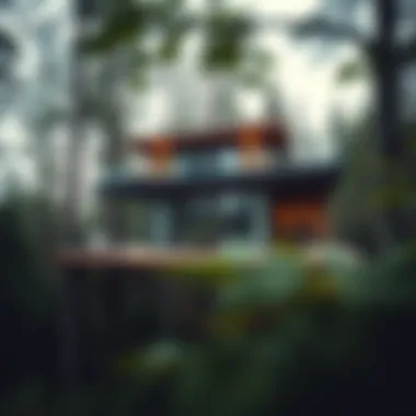 Modern treehouse nestled in a forest