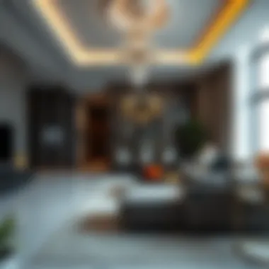 Luxury Living in Dubai Luxurious interior of a modern Dubai apartment