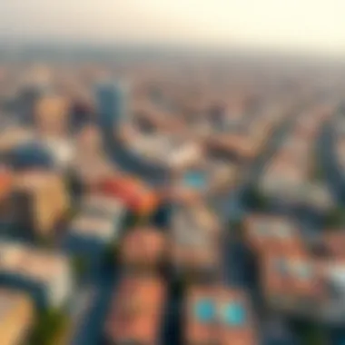 Diverse Neighborhoods of Dubai Aerial view of a vibrant Dubai neighborhood