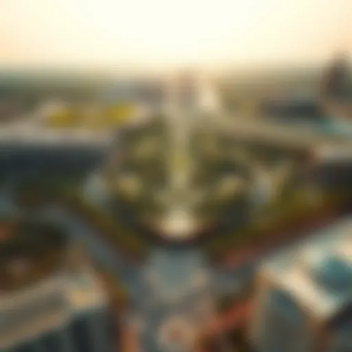 Aerial view of حديقة حزام الاخضر showcasing its lush greenery and layout.