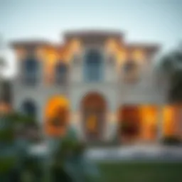 Luxurious villa exterior in Abu Hail