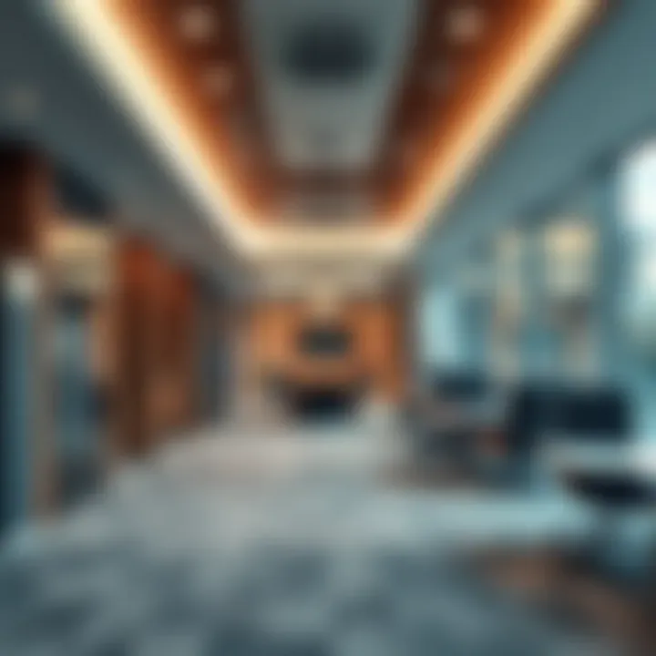 Interior shot of a modern office space within the Westbury Business Tower showcasing its facilities.