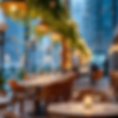 Luxurious outdoor dining experience in Dubai's winter ambiance