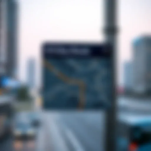 Map highlighting the X13 bus route in Dubai