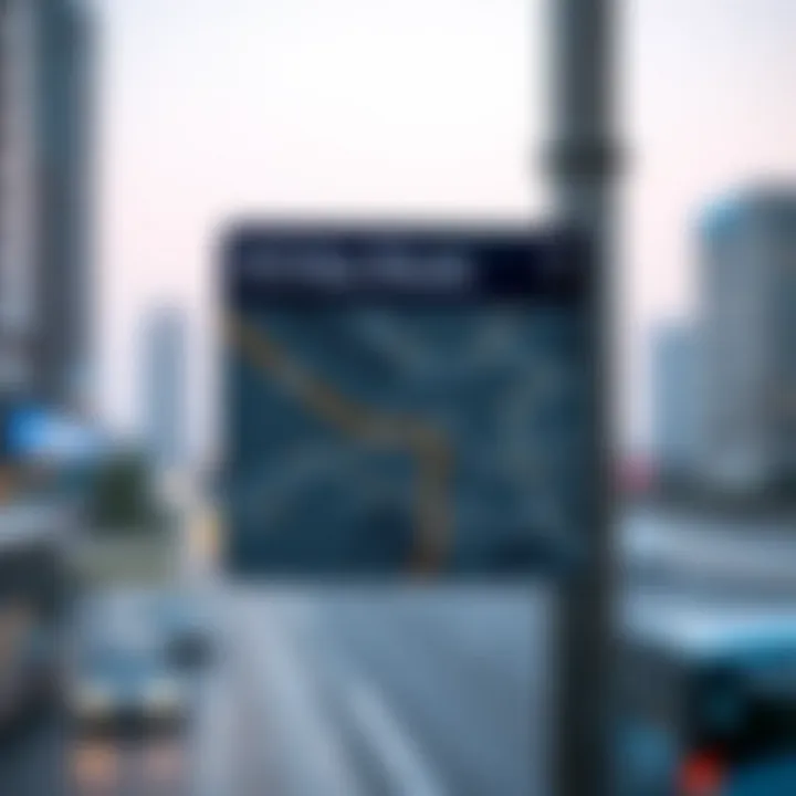 Map highlighting the X13 bus route in Dubai