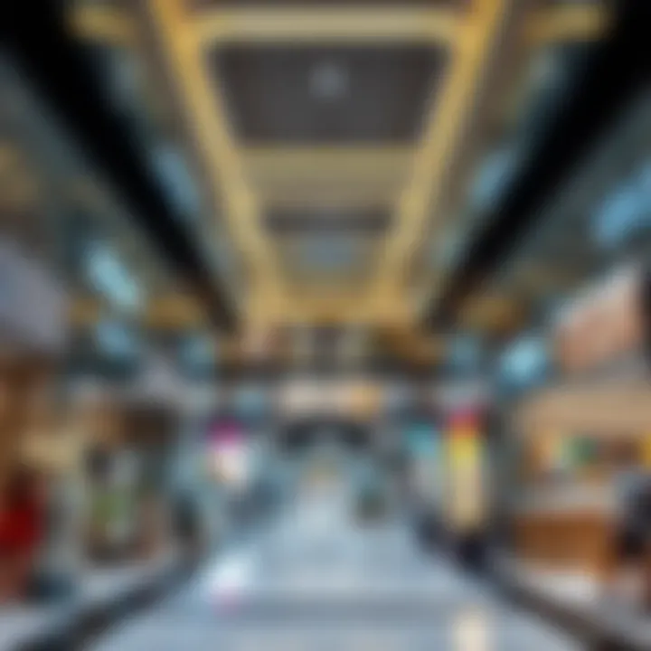 Interior shot of retail spaces filled with diverse shops