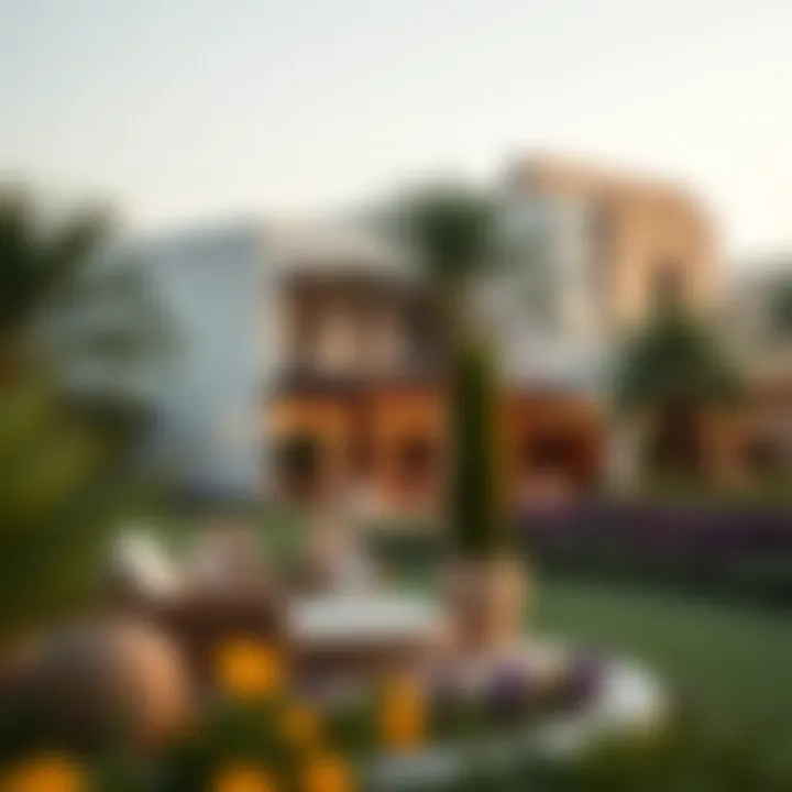 Serene garden landscape in Fairway Villas