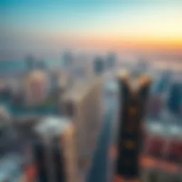 Aerial view of Golden Finger International City showcasing modern architecture