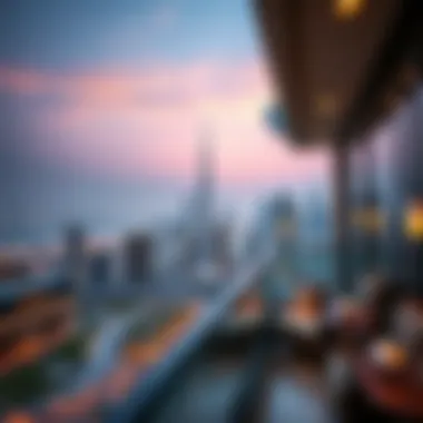 Stunning view of Dubai skyline from hotel balcony