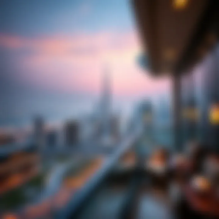 Stunning view of Dubai skyline from hotel balcony
