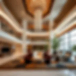 Luxurious lobby of Grand Mercure Garhoud