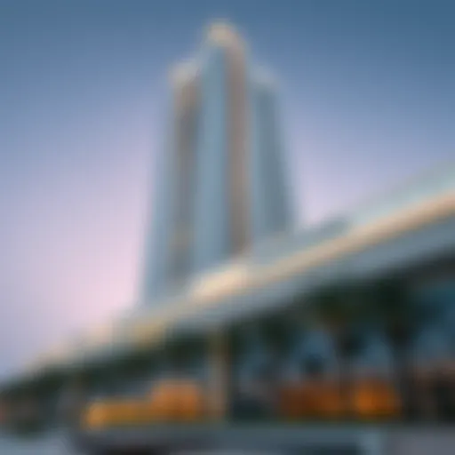 Stunning architectural facade of the Hamdan Center showcasing modern design