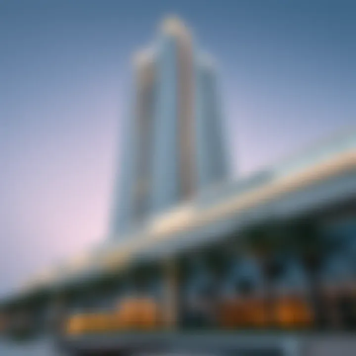 Stunning architectural facade of the Hamdan Center showcasing modern design