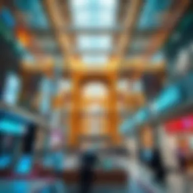 Interior view capturing the vibrant commercial activity within the Hamdan Center