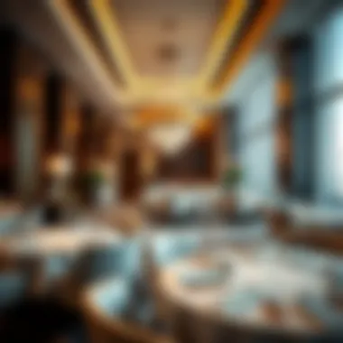 Culinary Delights: The Elegant Dining Space at Hayli Rotana Luxurious dining area within Hayli Rotana featuring exquisite decor