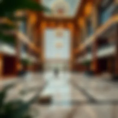 Luxurious hotel lobby in Dubai Parks