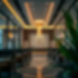 A modern banking office interior with sleek design