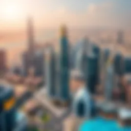 Aerial view of Dubai skyline showcasing modern architecture