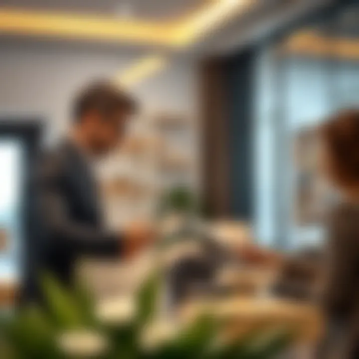 Real Estate Consultation Real estate agent discussing property options with clients