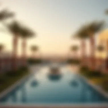 Serene Landscaped Gardens and Pool at JA Manor Stunning view of the hotelās landscaped gardens and pool area
