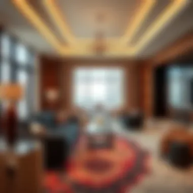Opulent Interior of a Luxurious Suite Luxurious suite interior with modern decor and opulent furnishings