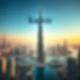 Aerial view of Kasco Tower against Dubai skyline