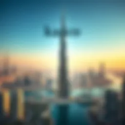 Aerial view of Kasco Tower against Dubai skyline