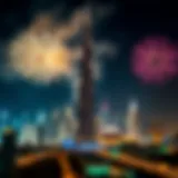 Stunning fireworks over Burj Khalifa