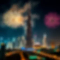 Stunning fireworks over Burj Khalifa