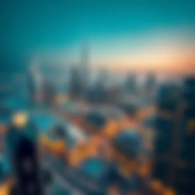 Aerial view of luxurious Dubai skyline showcasing iconic architecture