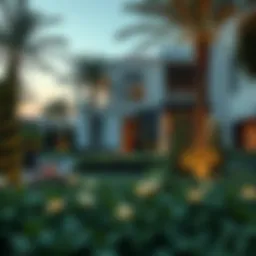 Stunning landscaped gardens in a luxury Dubai property